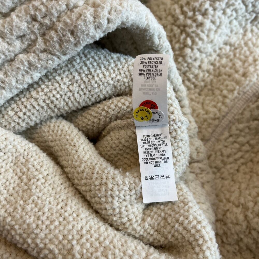 aerie Offline Sherpa Pull Over 1/4 Zip Cream Cropped Sweatshirt Large Lounge - Picture 8 of 9